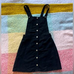 Faux Suede Snap-Down Dress